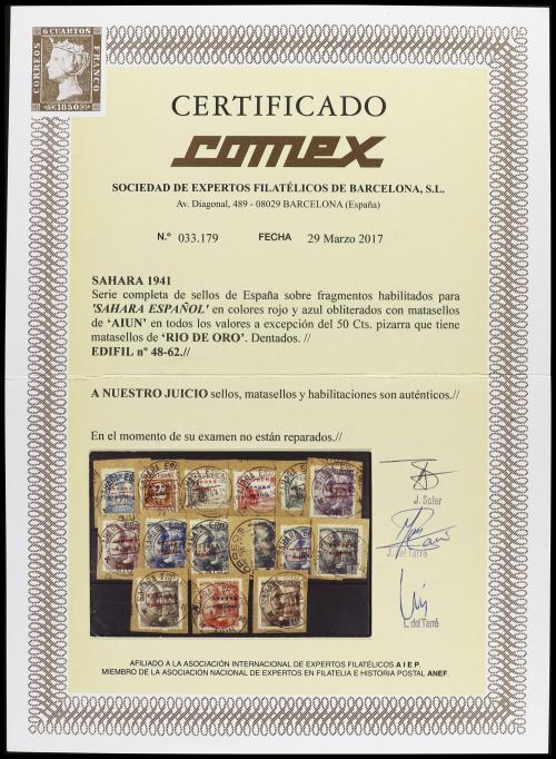 Δ COLONIAS ESPAÑOLAS: SAHARA. Ed. 48/62. SERIE COMPLETA en u