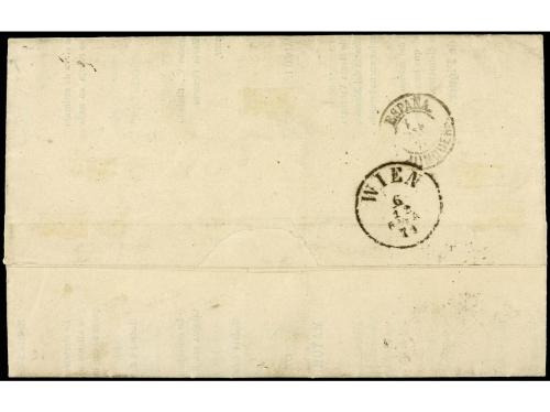 ✉ ESPAÑA. Ed. 113 (4). 1871. BARCELONA a VIENA (Austria). 12