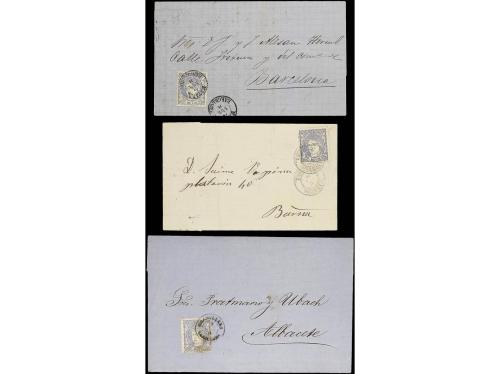 ✉ ESPAÑA. Ed. 107. 1870. SIETE cartas con sello de 50 mils. 