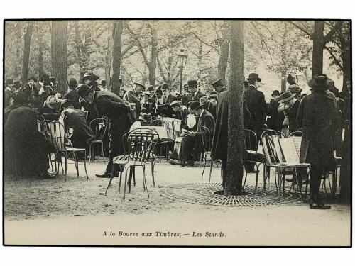 ✉ FRANCIA. LA BOURSE AUX TIMBRES. Conjunto de 6 tarjetas pos