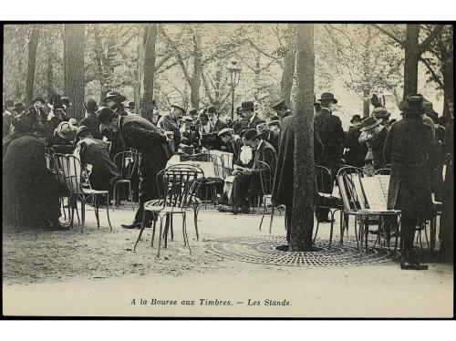 ✉ FRANCIA. LA BOURSE AUX TIMBRES. Conjunto de 6 tarjetas pos
