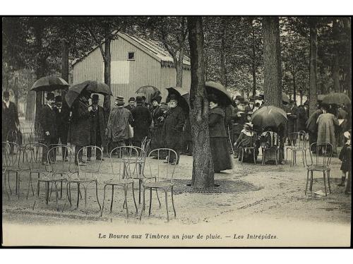 ✉ FRANCIA. LA BOURSE AUX TIMBRES. Conjunto de 6 tarjetas pos