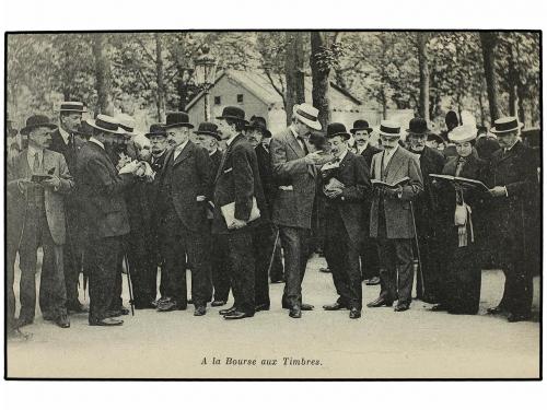 ✉ FRANCIA. LA BOURSE AUX TIMBRES. Conjunto de 6 tarjetas pos