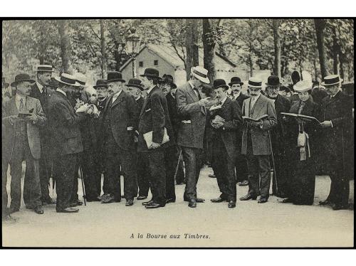 ✉ FRANCIA. LA BOURSE AUX TIMBRES. Conjunto de 6 tarjetas pos