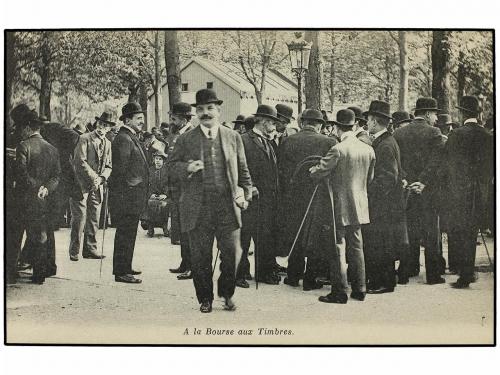 ✉ FRANCIA. LA BOURSE AUX TIMBRES. Conjunto de 6 tarjetas pos