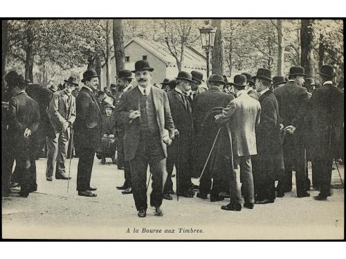 ✉ FRANCIA. LA BOURSE AUX TIMBRES. Conjunto de 6 tarjetas pos