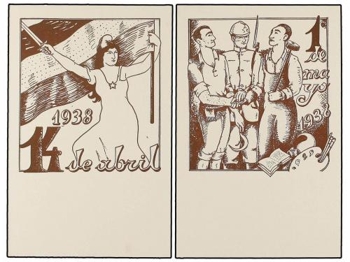 ✉ ESPAÑA GUERRA CIVIL. Tarjetas postales conmemorativas del 