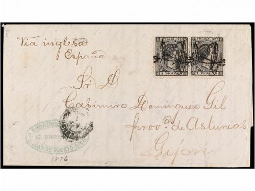 ✉ PUERTO RICO. Ed. 12 (2). 1876. SAN JUAN a GIJÓN (España). 