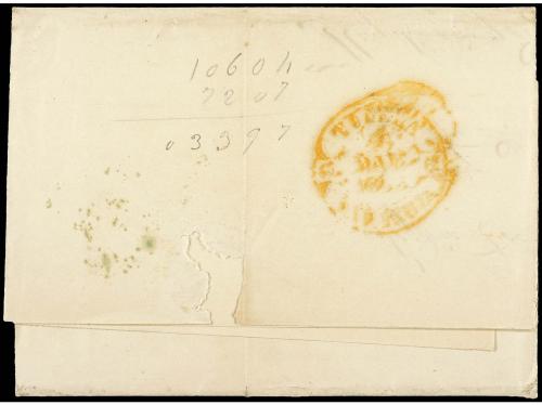 ✉ ESPAÑA: PREFILATELIA. 1845. SEGOVIA a TUDELA. Fechador SEG