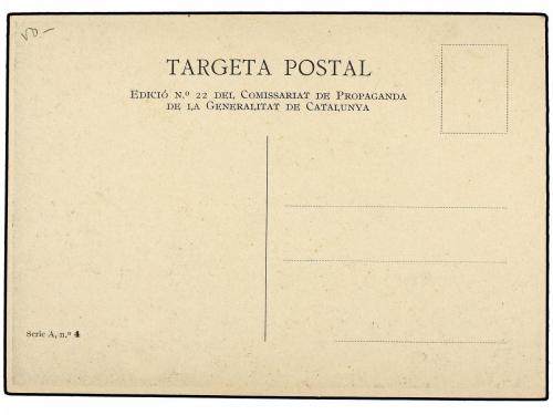 ✉ ESPAÑA GUERRA CIVIL. TARJETA POSTAL. "Camperols escolteu l