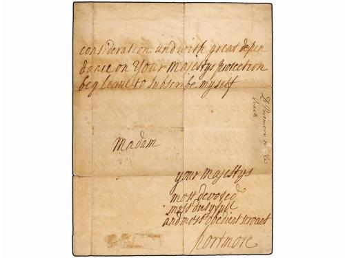 ✉ GIBRALTAR. (1727 CA.). Carta firmada por LORD PORTMORE (Go