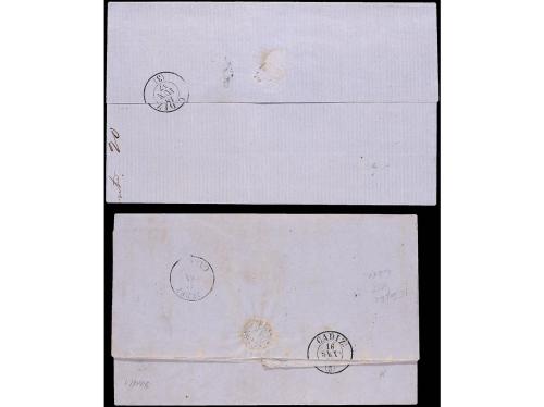 ✉ GIBRALTAR. 1857-58. GIBRALTAR a CÁDIZ y JEREZ. 2 cartas co