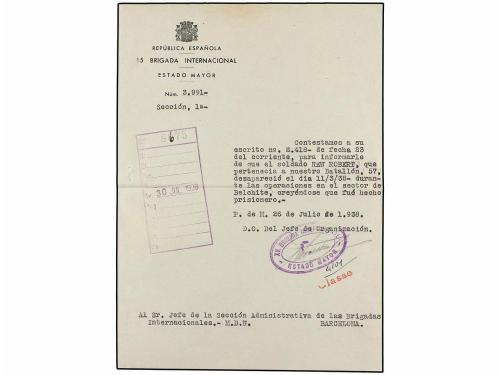 ESPAÑA GUERRA CIVIL. BRIGADAS INTERNACIONALES. Conjunto de 4