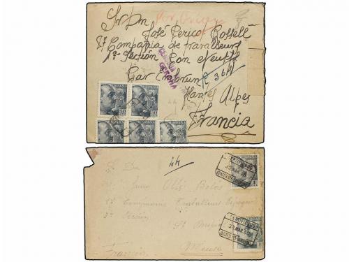 ✉ ESPAÑA GUERRA CIVIL. 1939-40. PRISIONEROS DE GUERRA EN FRA