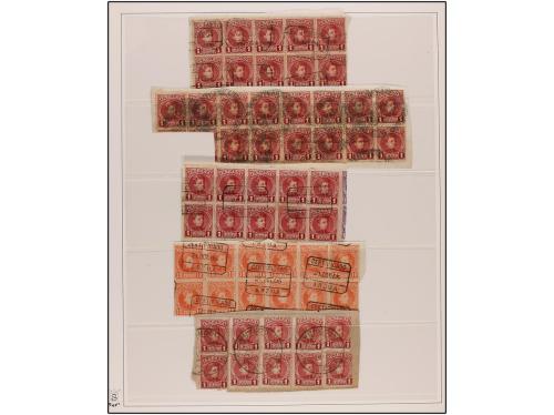 Δ ESPAÑA. Conjunto de 16 fragmentos con bloques de diversos 