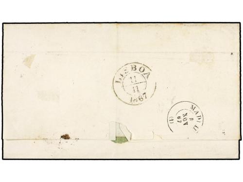 ✉ ESPAÑA. Ed. 91, 92, 96. 1867. BARCELONA a BUENOS AIRES. 50