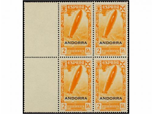 ** ANDORRA. Ed. B-7/12. SERIE COMPLETA en bloques de cuatro,
