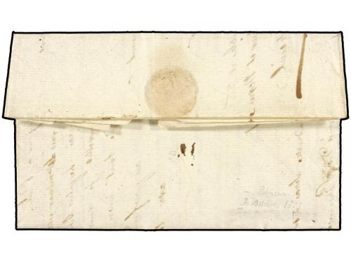 ✉ ESPAÑA: PREFILATELIA. 1829 (30 Abril). BAYONNE (Francia) a