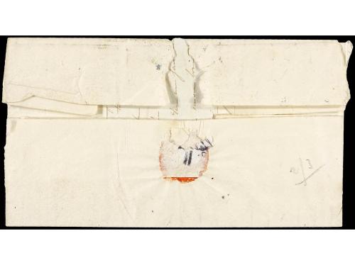 ✉ ESPAÑA: PREFILATELIA. (1823 ca.). Envuelta con texto pero 