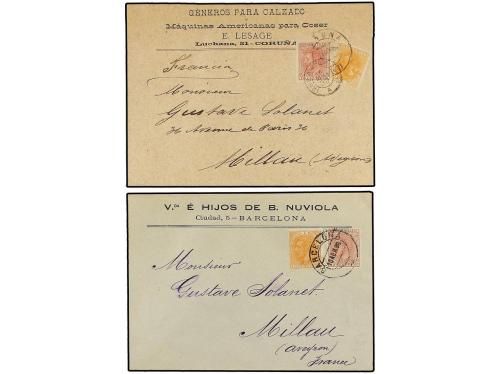 ✉ ESPAÑA. 1881-88. Conjunto de 10 sobres con sellos de Alfon