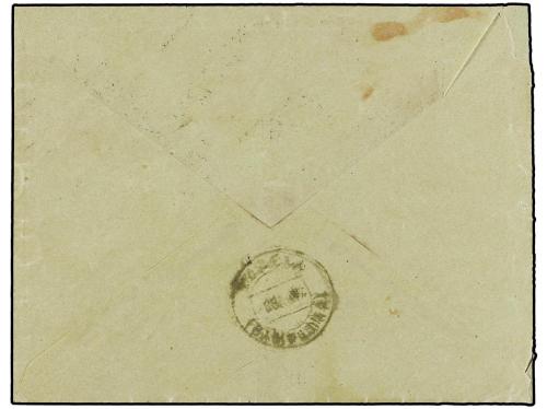 ✉ ESPAÑA. Ed. 210. 1887. BARCELONA a TUDELA. 15 cts. amarill