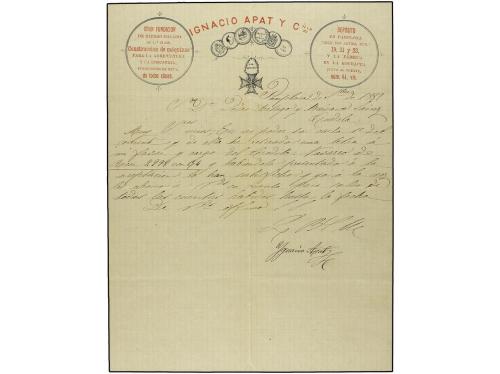 ✉ ESPAÑA. Ed. 210. 1887. BARCELONA a TUDELA. 15 cts. amarill