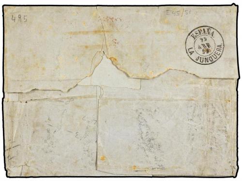 ✉ ESPAÑA. Ed. 46 (6), 50 (2). 1859. VILLANUEVA y GELTRÚ a BU