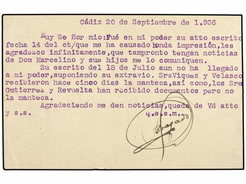 ✉ ESPAÑA ENTEROS POSTALES. Ed. 69. 1936 (30 Septiembre). 15 
