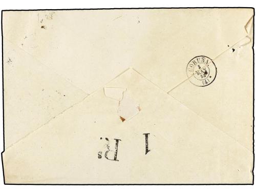 ✉ ESPAÑA: PREFILATELIA. 1858. LUGO a CORUÑA. Marca A de Abon