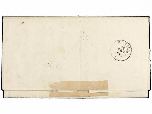 ✉ ESPAÑA. Ed. 68 (2). 1864. CÁDIZ a MANILA (Filipinas). 2 re