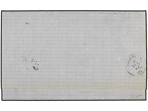 ✉ ESPAÑA. Ed. 95. 1867. BILBAO a VALENCIA. 25 mils. azul y r