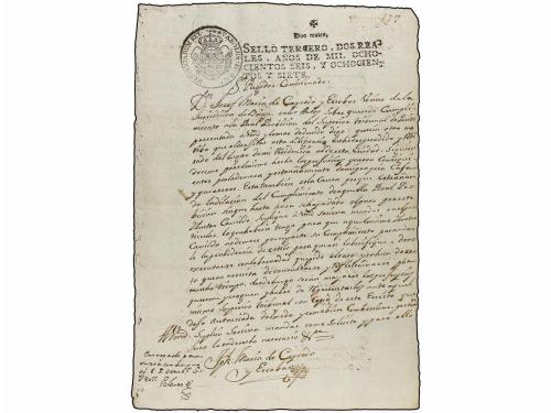 ✉ COLOMBIA. 1807. Conjunto de 6 Documentos fechados en CALY 