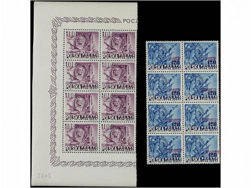 ** POLONIA. 1950. Roosevelt, overprinted GROSZY. 8 complete 