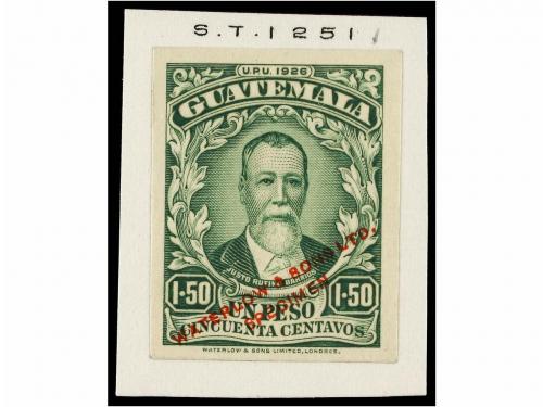 (*) GUATEMALA. 1922-26. ENSAYO DE COLOR. 12 1/2 ctvo. y 1,50