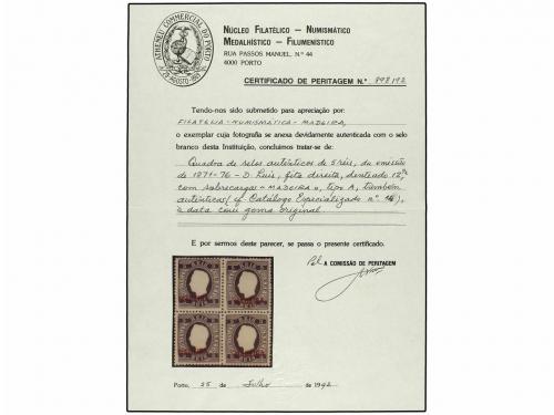 **/* PORTUGAL: MADEIRA. Af. 14. 1871-76. 5 reis negro. Bloqu