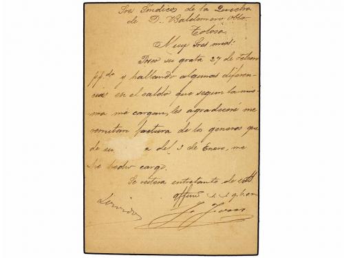 ¿ ESPAÑA. Ed. 217. 1895. Tarjeta Postal de F. FONS de SANTAN