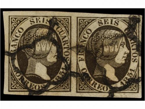 ° ESPAÑA. Ed. 6 (2). 6 cuartos negro. Papel muy fino. IMPRES