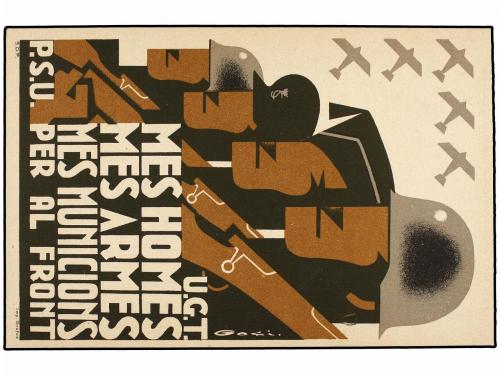 ✉ ESPAÑA GUERRA CIVIL. 1937. ALMUNARIENTE (Huesca) a BARCELO