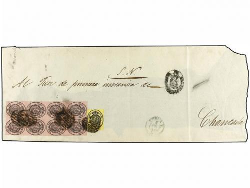 ✉ ESPAÑA. Ed. 35, 36. 1857. Dos plicas judiciales franqueada