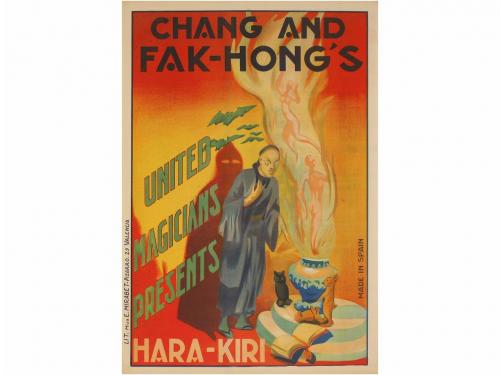 1930 ca. CARTEL. (MAGIA). LOTE DE DOS CARTELES. GREAT CHANG 