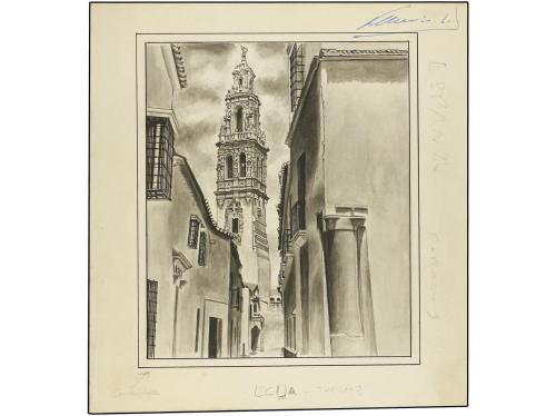 ESPAÑA. (1980 CA.). TURISMO. 4 bocetos (17 x 22 cm. aprox.) 