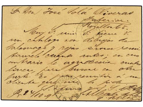 ✉ ESPAÑA. Ed. 217. 1898. Tarjeta Postal de ALBERTO AHLES. MÁ