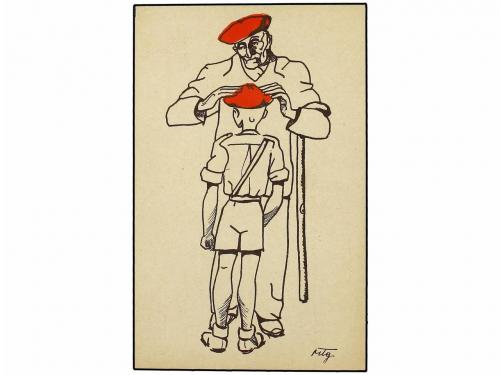 ✉ ESPAÑA GUERRA CIVIL. TARJETAS POSTALES. REQUETES. Juego de