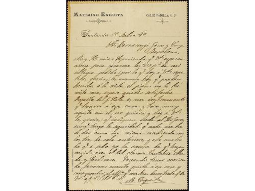 ✉ ESPAÑA. Ed. 210. 1889. Tarjeta sobre con troquelado para l