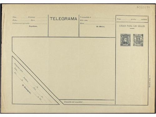 (*) ✉ ESPAÑA ENTEROS POSTALES. Ed. 1/2. TELEGRAMAS. 50 cts. 