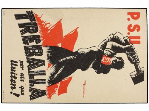 ✉ ESPAÑA GUERRA CIVIL. 1937. ALMUNARIENTE (Huesca) a BARCELO