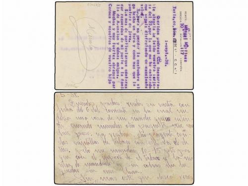 ✉ ESPAÑA GUERRA CIVIL. 1938. Dos tarjetas postales ilustrada