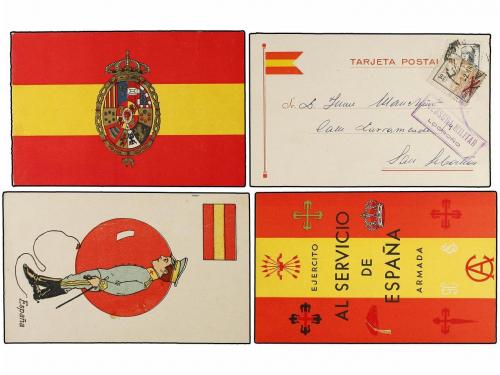 ✉ ESPAÑA GUERRA CIVIL. Conjunto de 8 tarjetas postales con a
