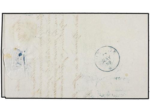 ✉ ESPAÑA. Ed. 40. 1855. QUINTANAR a ALBACETE.4 cuartos rojo,