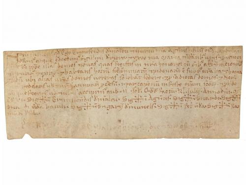 1211. MANUSCRITO. (PERGAMINO). PEQUEÑO MANUSCRITO SOBRE PERG